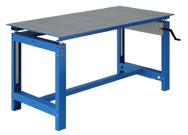 Table de soudage réglable en hauteur par manivelle - Charge 300 kg - Plateau acier ép. 8 mm_0