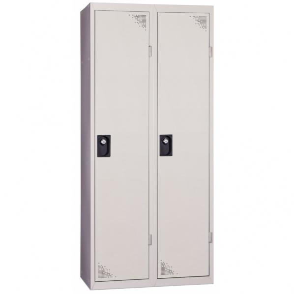 Vestiaire industrie salissante 2 cases monobloc - Gris - Conforme à la norme AFNOR D 65-760_0