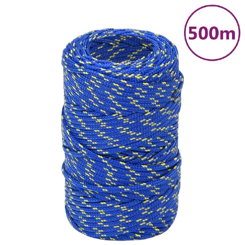 Vidaxl corde de bateau bleu 2 mm 500 m polypropylène 152427_0