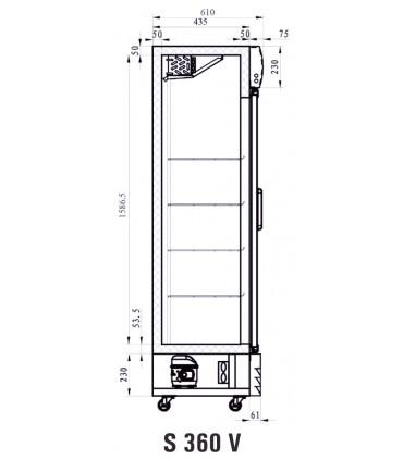 Vitrine verticale positive avec porte , pour chr, traiteurs, boulangeries, pâtisseries et chocolateries -s 360 v iarp_1