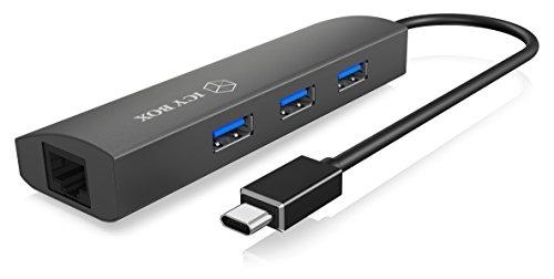 ICY BOX HUB1406-C - Hub USB 3.0 Type-C avec 3 ports USB 3.0 Type A et Ethernet Gigabit RJ45_0