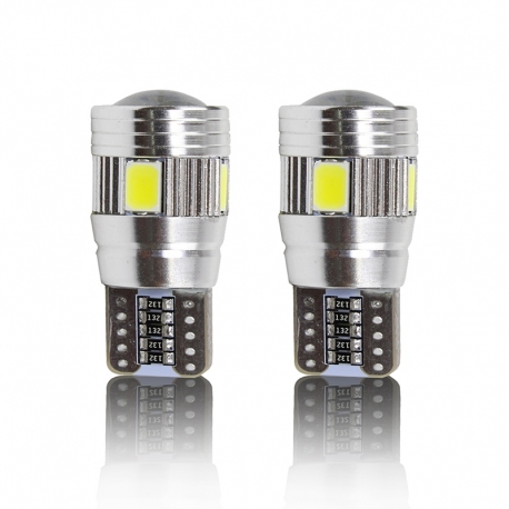 Ampoules veilleuses led t10 w5w haut de gamme canbus 6w cree - blanc  t10-076-w /2_0