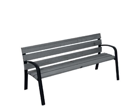 Banc public Bourges Réf. 1250 - Fonte ductile et bois de conifère certifié FSC_0