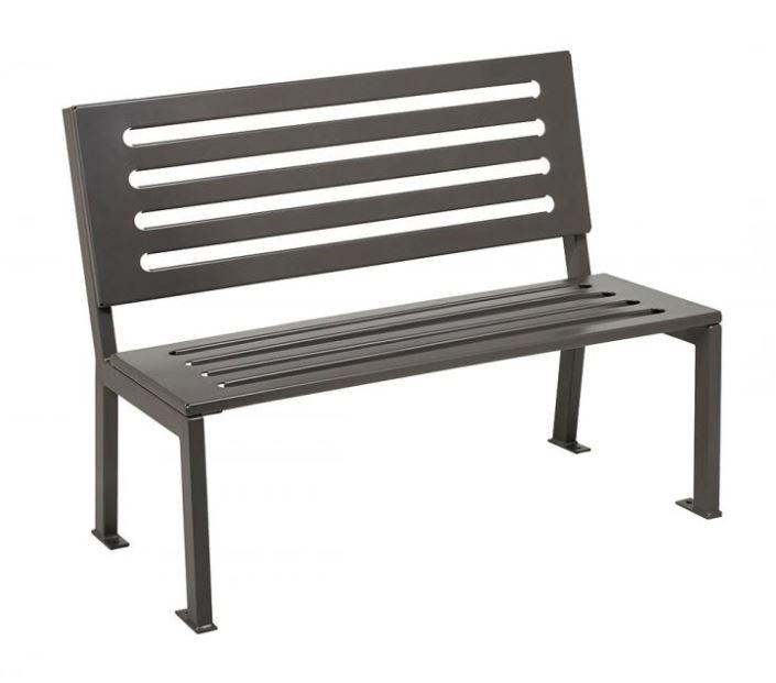 Banc public extérieur Silaos® en métal - 2 ou 3 places, cadre en acier peint_0