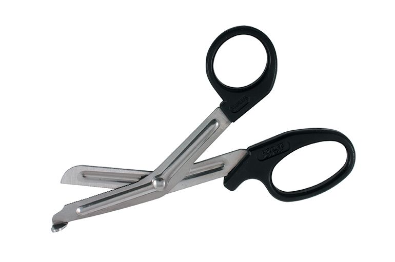 Cis 7049 PA - matériel de secourisme - Farmor - ciseaux pansements coudés en inox 16 cm avec lame crantée et anse plastique_0