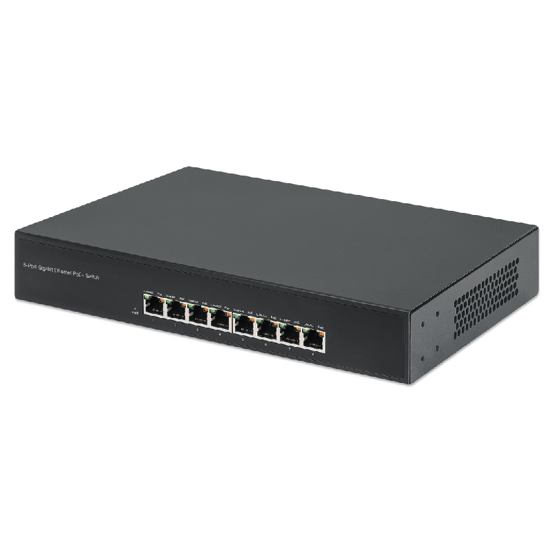 Commutateur Gigabit Ethernet PoE+ à 8 ports - 140W PoE - Montage en rack - Bravour® - Référence POEMHT15_0