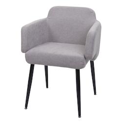 Décoshop26 - Chaise de salle à manger rembourrée avec accoudoirs tissu/textile métal gris 04_0006342 - gris 3000261718178_0