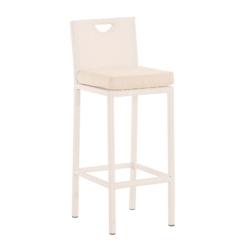 Décoshop26 - Tabouret de bar d'extérieur x1 en polyrotin aluminium plastique blanc 10_0002934 - blanc 3000251321852_0