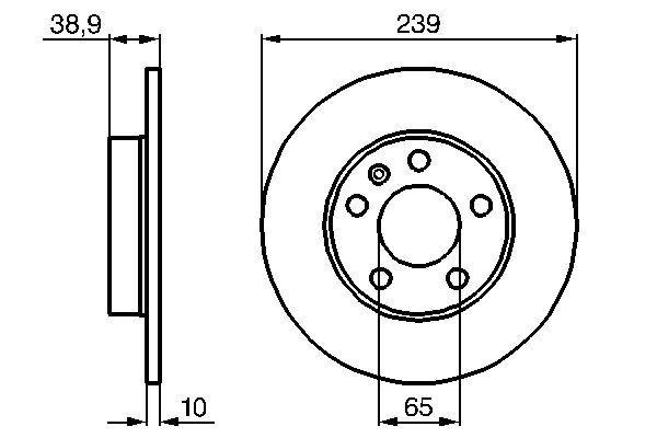 Disque de frein Bosch 0986478894 - Boîte de 2 disques arrière - Type plein - 5 trous_0