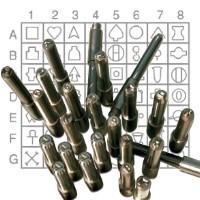 Embouts gravés pour pointeau automatique MICRO - A-Z, 0-9 - Hauteur 2,5mm - Symboles personnalisés_0