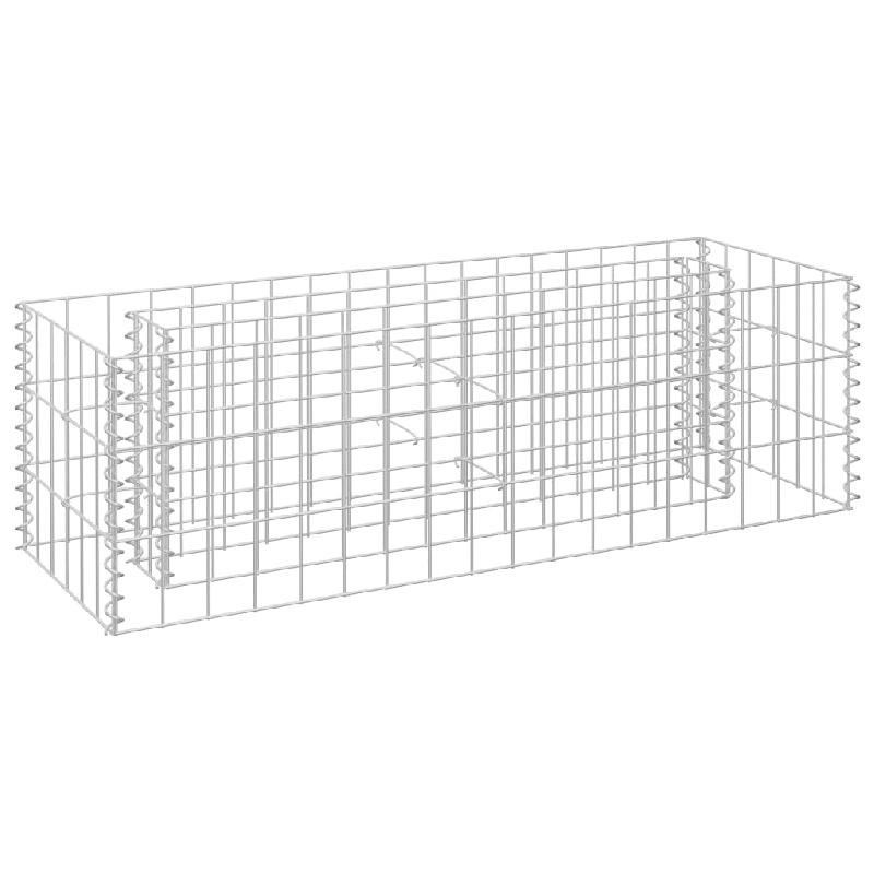 JARDINIÈRE LIT SURÉLEVÉ PLANTES FLEURS JARDIN À GABION ACIER GALVANISÉ 90 X 30 X 30 CM 02_0001313_0