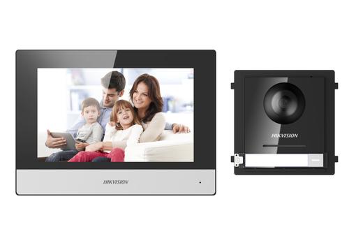 Kit interphonie IP saillie - platine 1BP + écran tactile + switch PoE 4 ports + SD 16Go - DS-KIS602_0