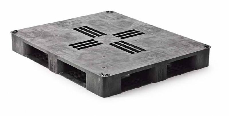 Palette en plastique QP4048MR6R-SCD - 1020x1220 mm - charge statique 6000 kg - plateau fermé_0