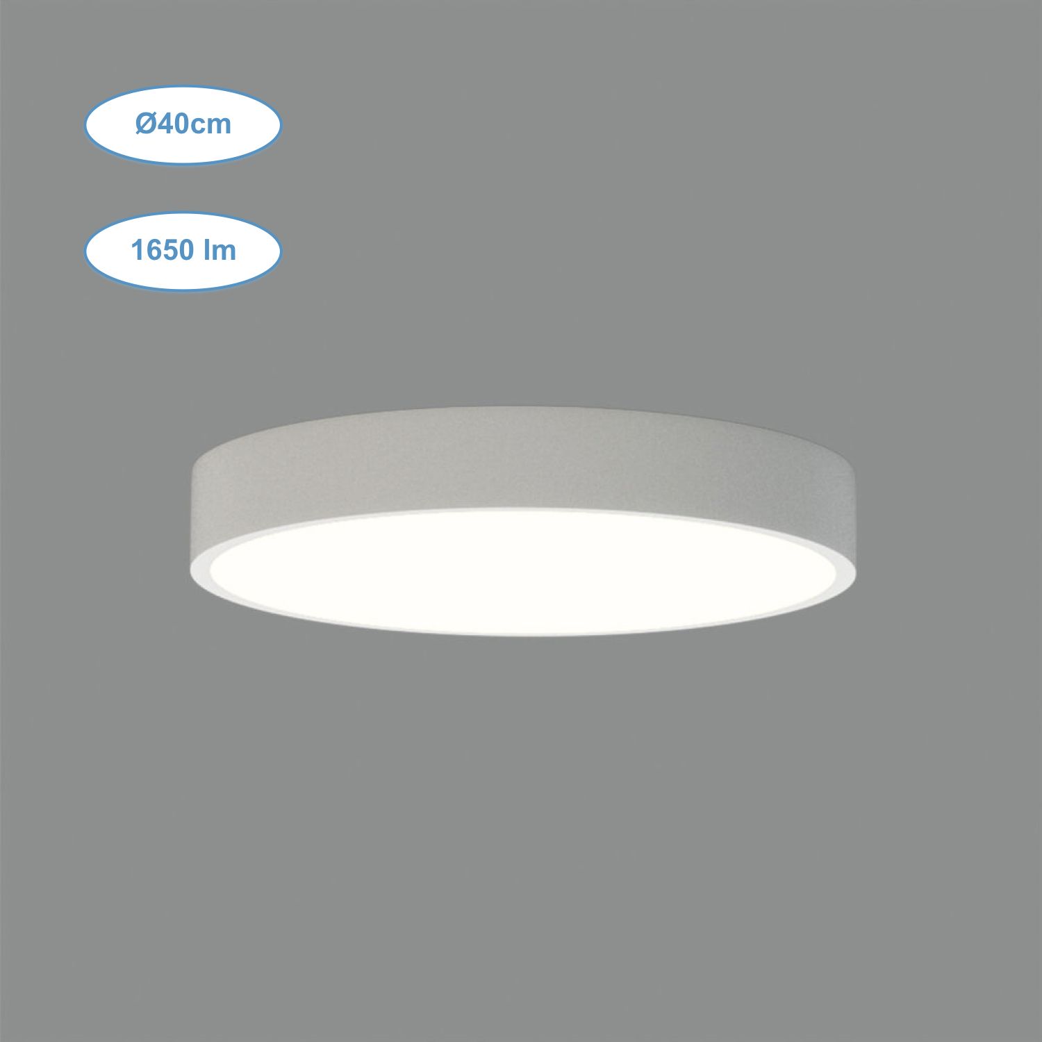 Plafonnier LED Ø40cm - 22W - 1650lm - Blanc ou Noir - IP20 - Variation en option_0