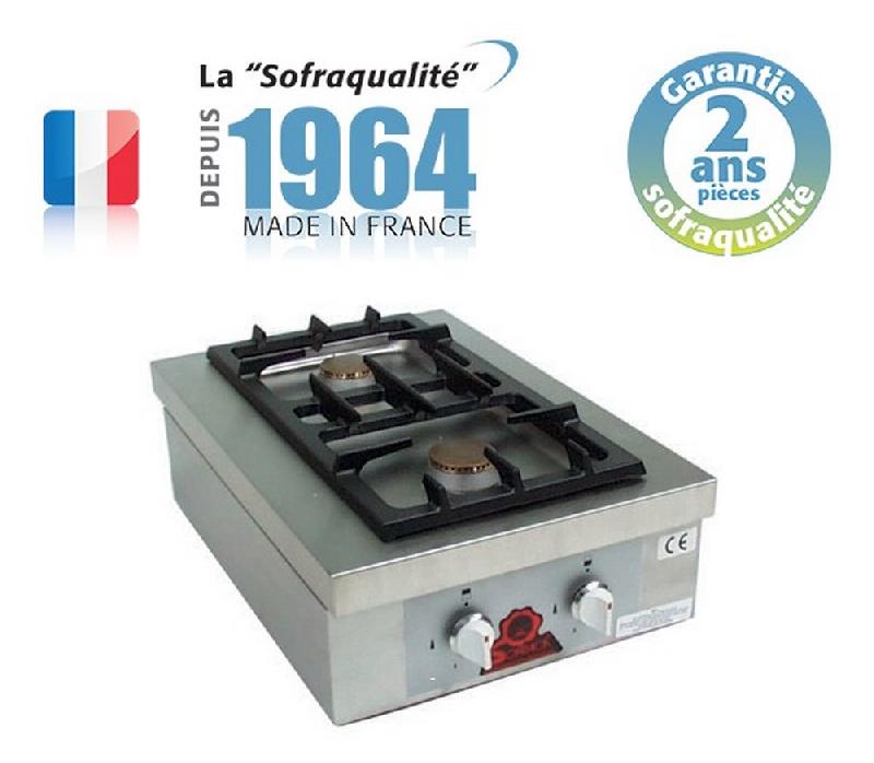 Réchaud gaz spécial traiteur - 2 feux - 6980 W - modèle 27076 - dimensions compactes 400x600x230 mm_0
