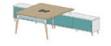 Table de bureau rectangulaire en mélamine - Structure partagée - Trappes soft closing - 1 625 034_0
