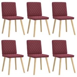 VidaXL Chaises à Manger Lot De 6 Rouge Bordeaux Tissu - rouge 8721158569394_0