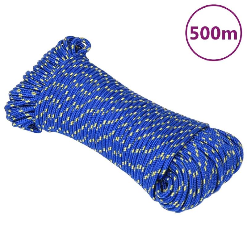 Vidaxl corde de bateau bleu 5 mm 500 m polypropylène 152442_0