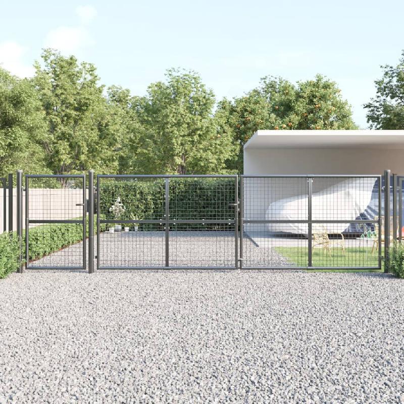 Vidaxl portal de jardin maille anthracite 500x175 cm acier galvanisé 154549_0