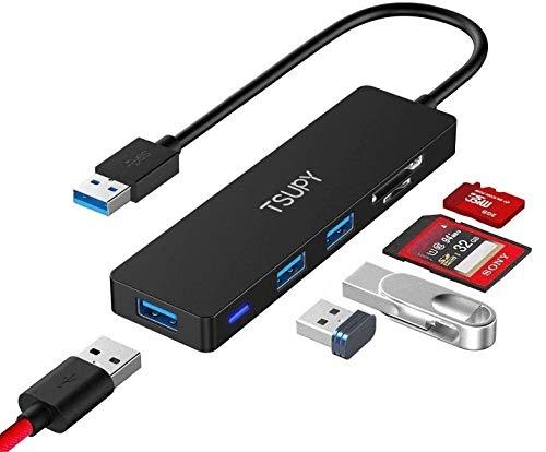 Adaptateur / Hub USB-C vers Gigabit Ethernet RJ45 / 2 x USB 3.0 / lecteur  de carte SD et Micro SD pour Macbook / Nouveau Macbook Pro / Huawei Matebook