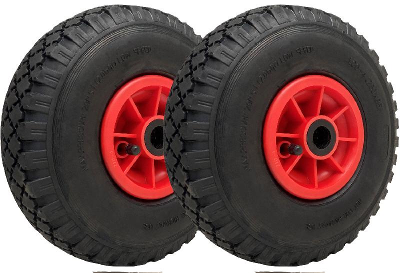 300x4 Roues Pneumatiques 260x85mm Jante Plastique 20mm Roulement 150kg (Lot de 2)_0