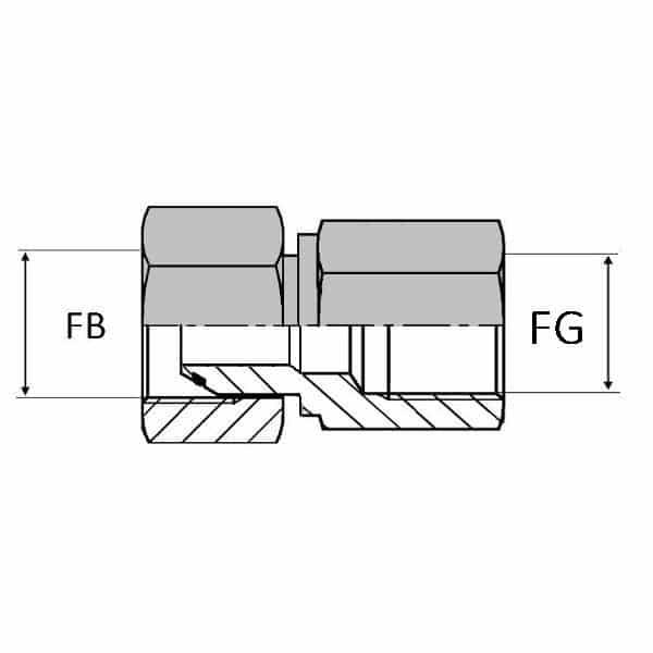 Adaptateur droit femelle tournant BSP x femelle gaz cylindrique - 3/4' , 24.12 , 1/2' , 18.63_0