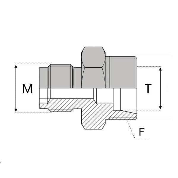 Adaptateur droit mâle agricole 18 x 1,5 X mâle 24° - 18X150 , 14X150 , 8_0