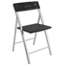 ALBA CHAISE PLIANTE KARMA STRUCTURE 4 PIEDS ASSISE ET DOSSIER PLASTIFIÉS COLORIS NOIR