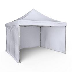 Assalit-Jean - Tente pliante Barnum Aluminium 300x300cm - Blanc + 3 murs offerts - Pieds hexagonaux renforcés_0
