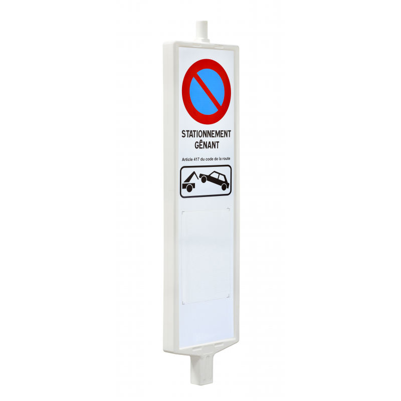 Balise anti-stationnement robuste avec plastobloc et surface réfléchissante_0