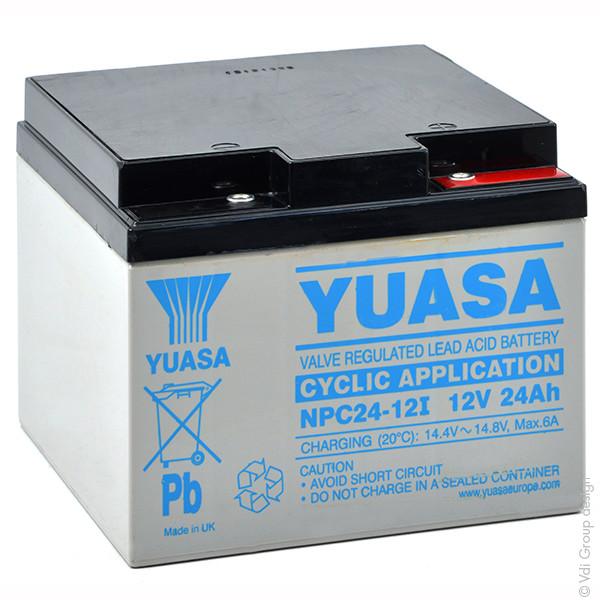 Batterie plomb AGM Yuasa NPC24-12I - 12V 24Ah M5-F - Étanche et cyclique_0