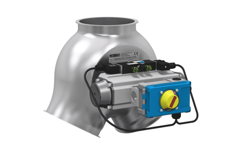 Boîtes à clapet avec joint - symétrique - vérin rotatif pneumatique - électrovanne à impulsion 5/2 voies - 2 fins de course_0