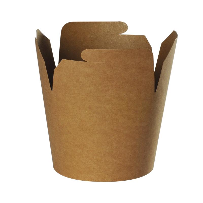 Boîte à pâtes NOVABOX carton + PE kraft 950 ml - Fermeture intégrée - Lot de 500 - marron en carton BAP325_0