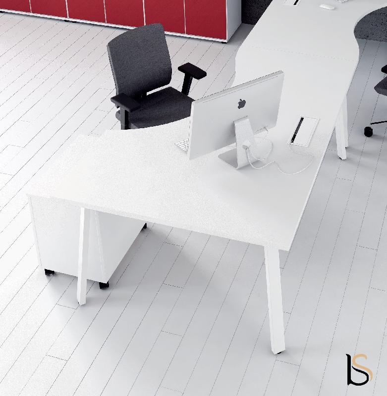 Bureau compact Ogi A - MDD - Blanc 9010, Blanc, Droite_0