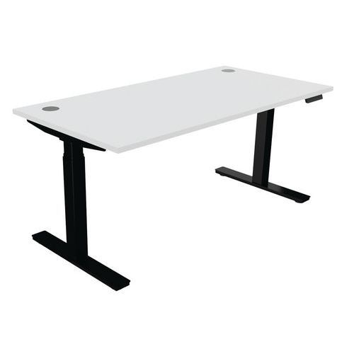 BUREAU HAUT.RÉGLABLE ÉLECTR. EVO 160X80 CM BLANC/NOIR - BURONOMIC