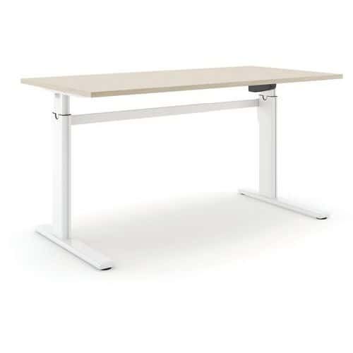 BUREAU RÉGLABLE ALUFORCE PRO 150 M - 160X80CM - BLANC CHÊNE - ACTIFORCE