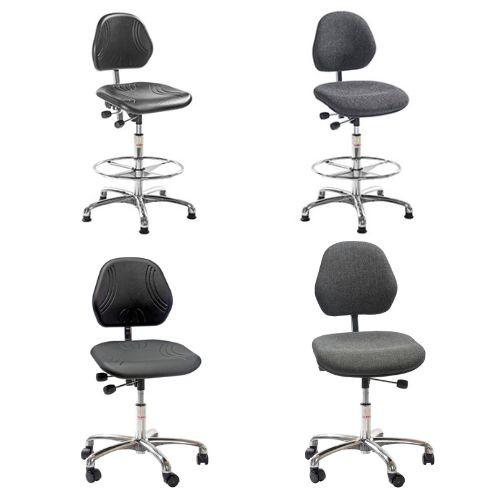 Chaise de travail – Comfort ESD - Hauteur d'assise réglable 650/910 mm - Dossier et assise en mousse de polyuréthane - Modèles avec roulettes ou patins_0