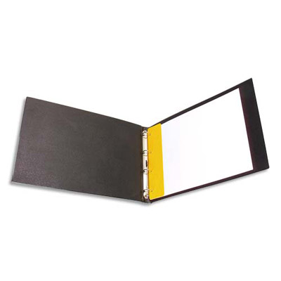 CLASSEUR 4 ANNEAUX EN PVC CLAIRCELL - FORMAT A3 A L'ITALIENNE - NOIR