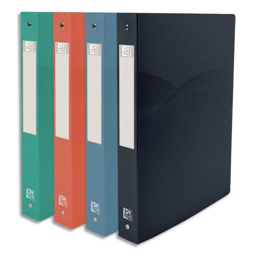 CLASSEUR 4 ANNEAUX OXFORD OSMOSE RECYCLE EN POLYPROPYLENE 10/10E - DOS DE 4CM - COLORIS ASSORTIS
