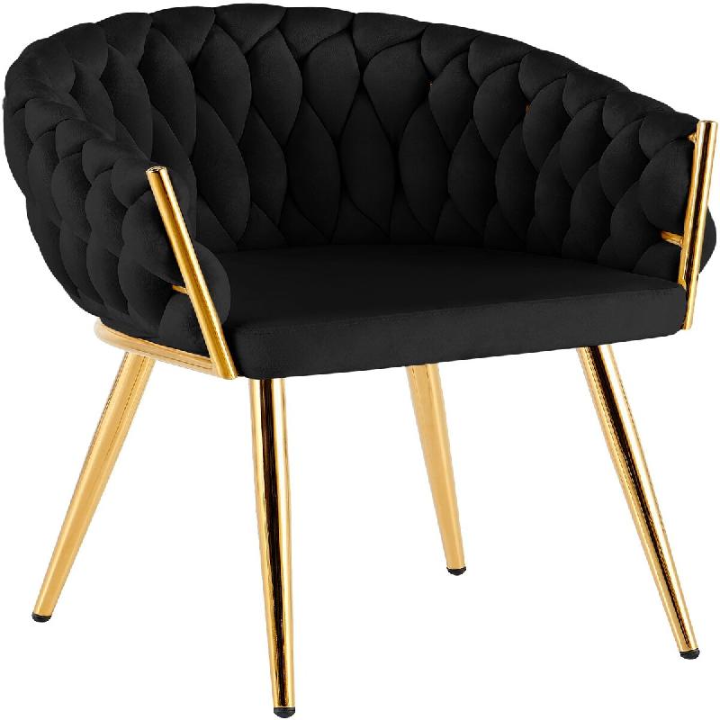 CLP Chaise de salle a manger Molise velours or Velours HBT: 80x58x57 cm Noir Velours - noir textile 328089_0