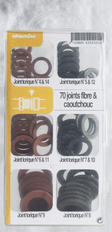 Coffret de 70 joints plats COMAP - Pour raccords cuivre - Caoutchouc - 7,3 cm x 13,4 cm_0