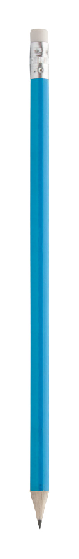 Crayon à papier avec gomme taillé - Mine HB - Couleur bleu clair - Poids 5g_0