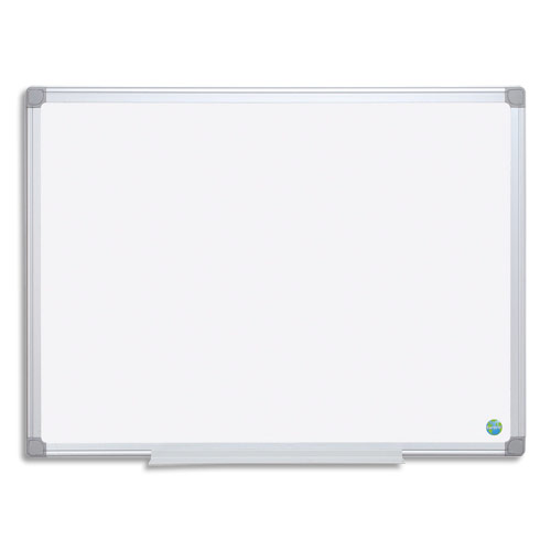 TABLEAU BLANC LAQUE MAGNETIQUE BI-OFFICE EARTH - ENCADREMENT ALUMINIUM - 120 X 90 CM