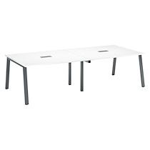 EXTENSION TABLE DE RÉUNION BLANC L 140 X P 126 CM - PIÉTEMENT MÉTAL ANTHRACITE - ARCH