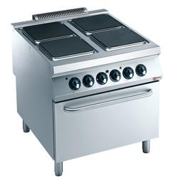 Fourneau 4 plaques électriques en inox avec four électrique Maxima 2200 - 4x4 kW - GN 2/1 e22/4pqf8(230/3)-n_0