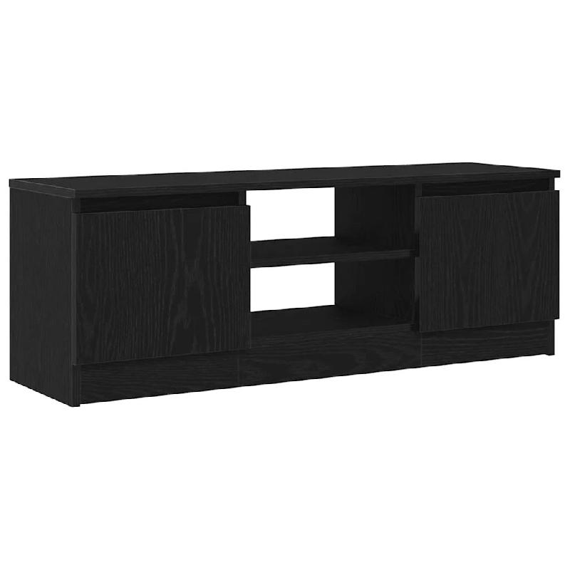 Helloshop26 - Meuble TV classique avec portes 102 x 30 x 36 cm grand espace de rangement style contemporain en bois d'ingénierie 02_0051863 - Bois ma_0