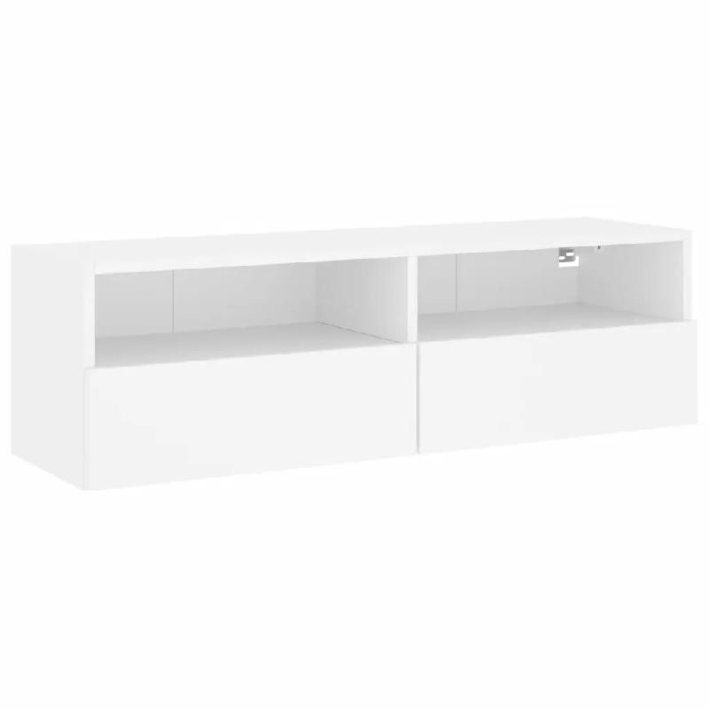 Helloshop26 - Meuble TV mural contemporain pratique 100 x 30 x 30 cm en bois d'ingénierie blanc 02_0049375 - blanc Bois massif 3000235810969_0