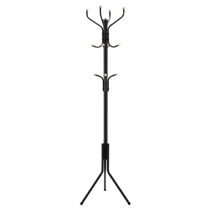 Helloshop26 - Porte-manteau sur pieds support manteau de 3 tube en fer hauteur de 182cm noir 12_0002365 - noir 3000747632691_0