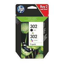 HP 302 PACK CARTOUCHE NOIRE + CARTOUCHE COULEURS POUR IMPRIMANTE JET D'ENCRE