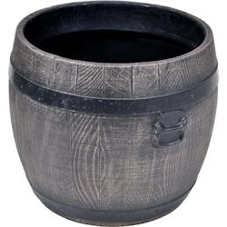 Jardinière ronde en polyéthylène imitation tonneau Bolero 70 x 68 cm Roto - marron 3831116119488_0